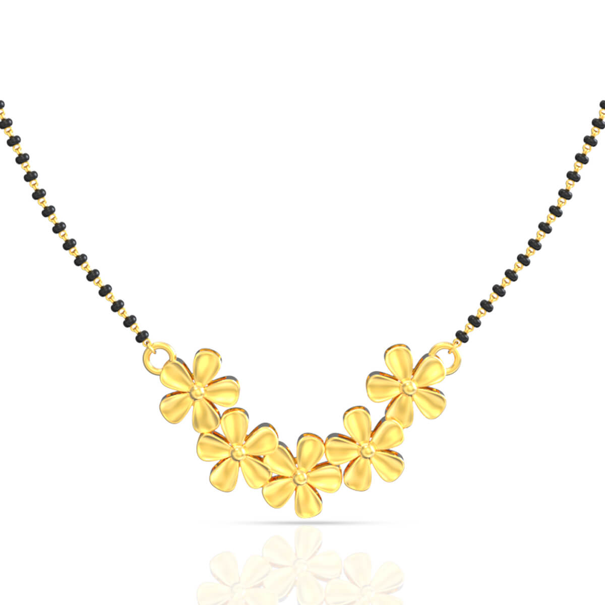 Golden Cherry Blossom 22K Mangalsutra Pendant