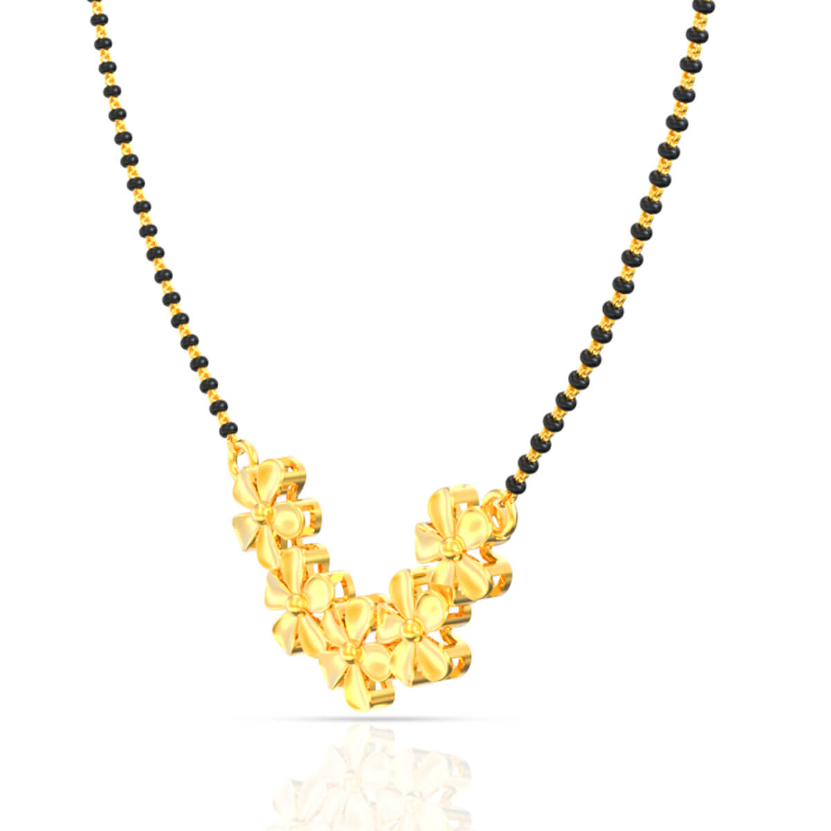 Golden Cherry Blossom 22K Mangalsutra Pendant