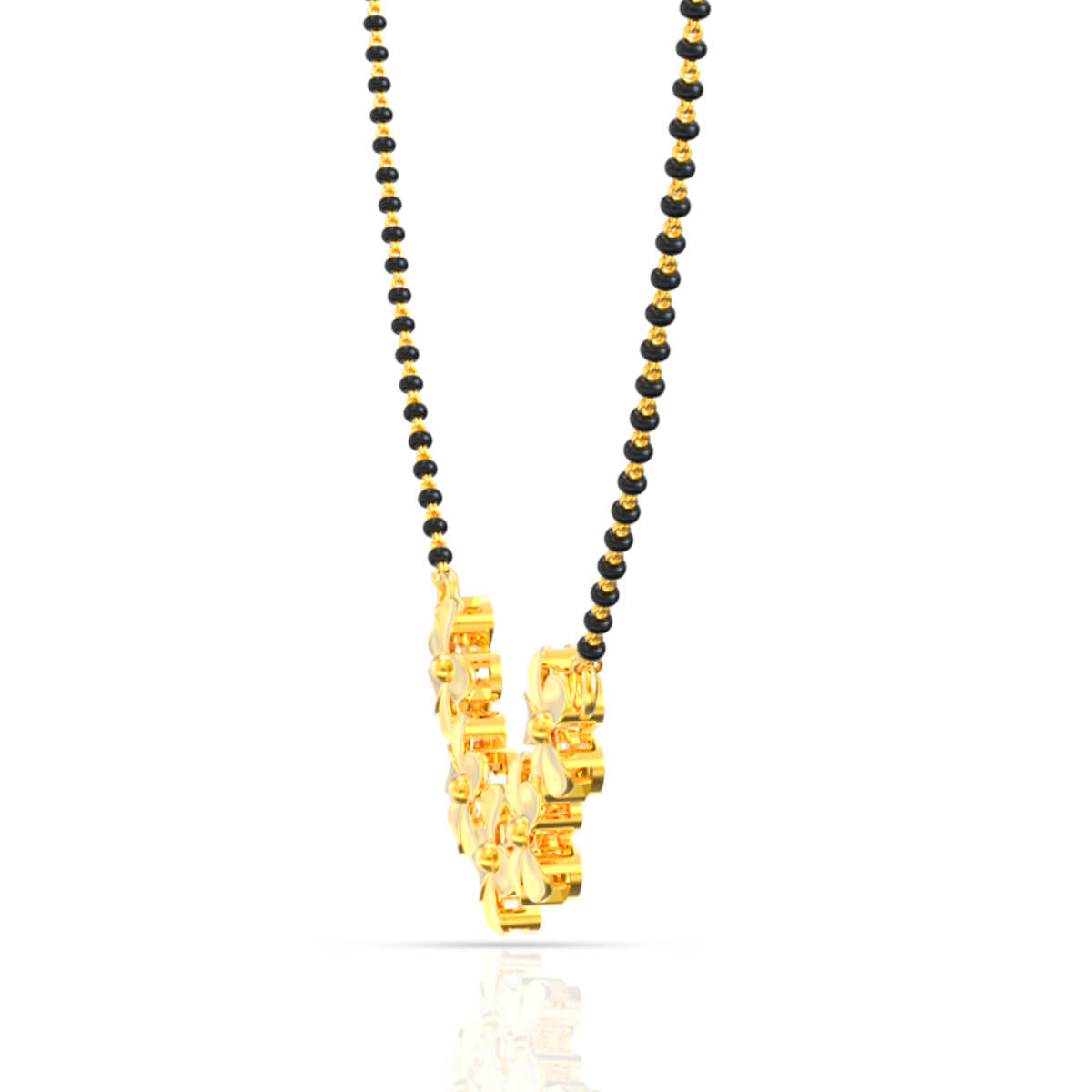 Golden Cherry Blossom 22K Mangalsutra Pendant