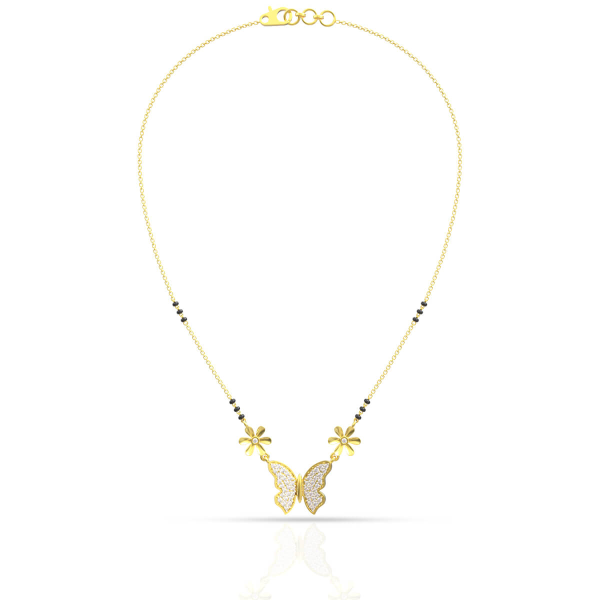 Charming Butterfly 22K Gold Short Mangalsutra