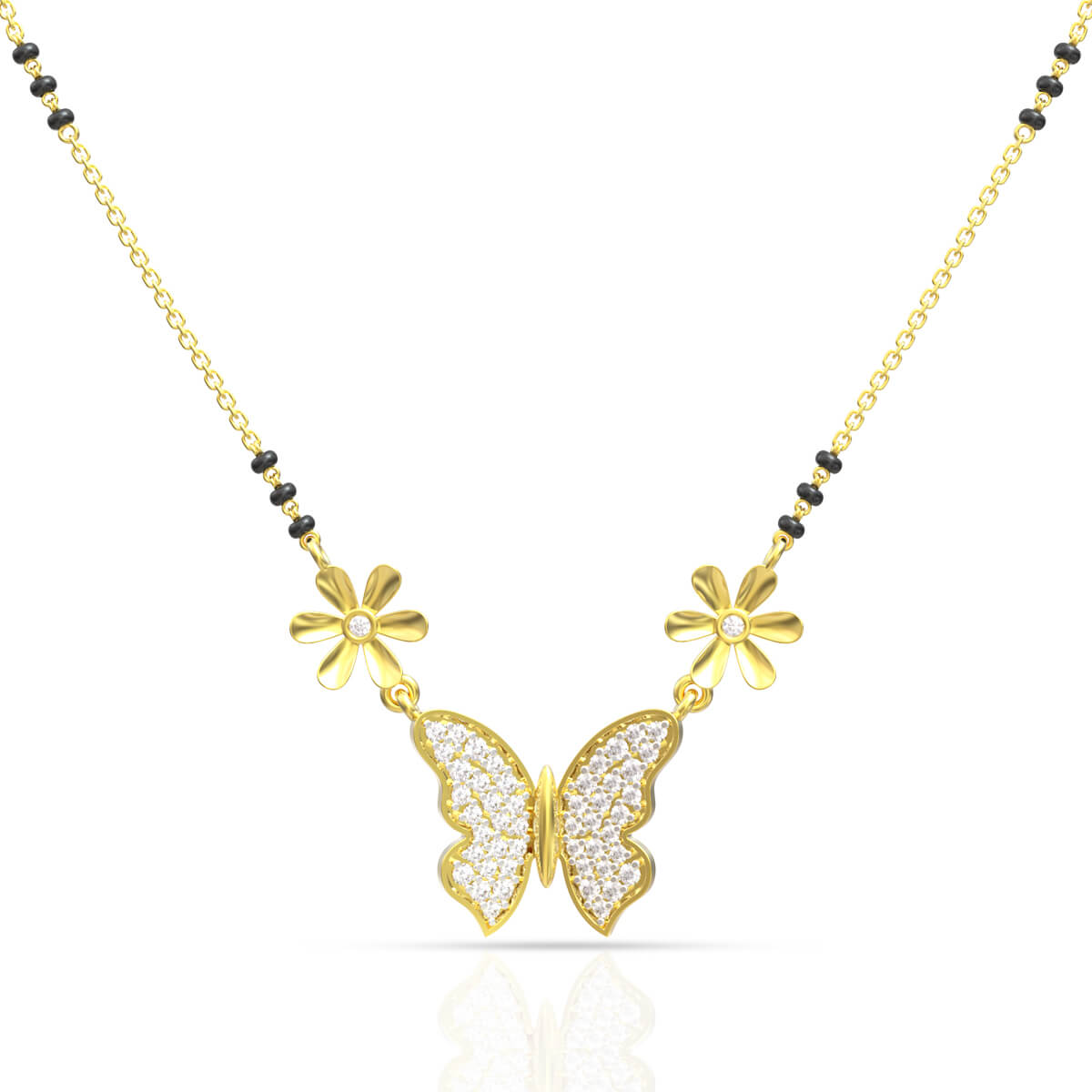 Charming Butterfly 22K Gold Short Mangalsutra