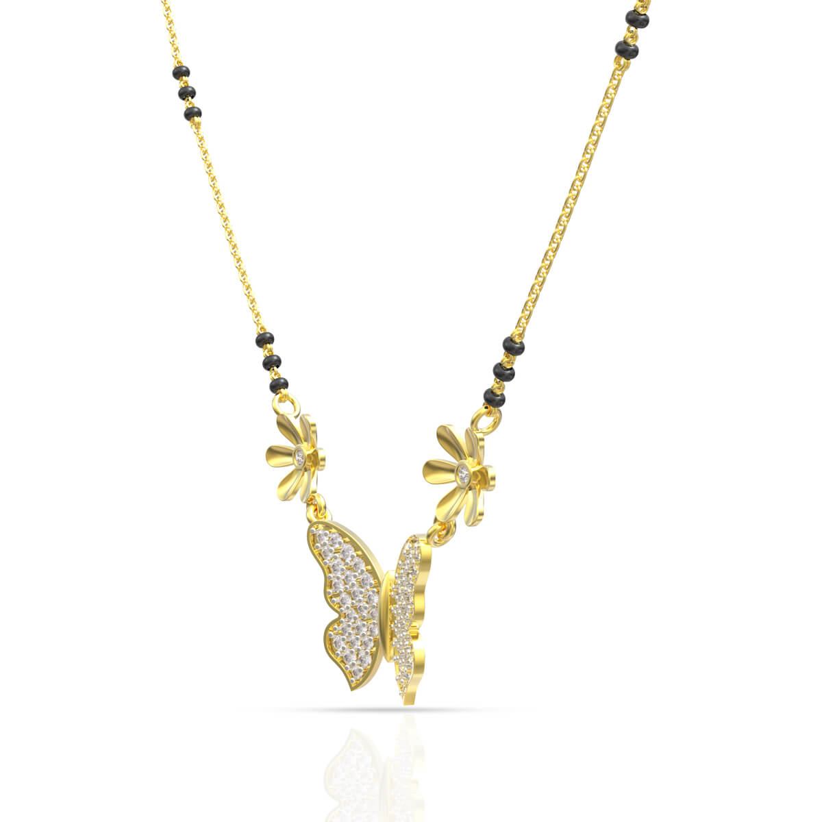 Charming Butterfly 22K Gold Short Mangalsutra