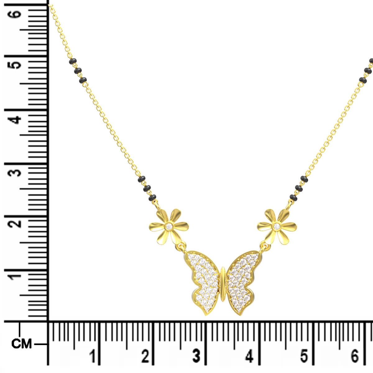 Charming Butterfly 22K Gold Short Mangalsutra