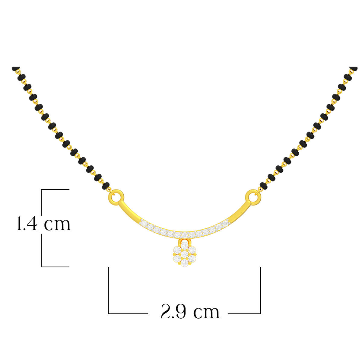 Sparkling Floral 22K Gold Mangalsutra Pendant