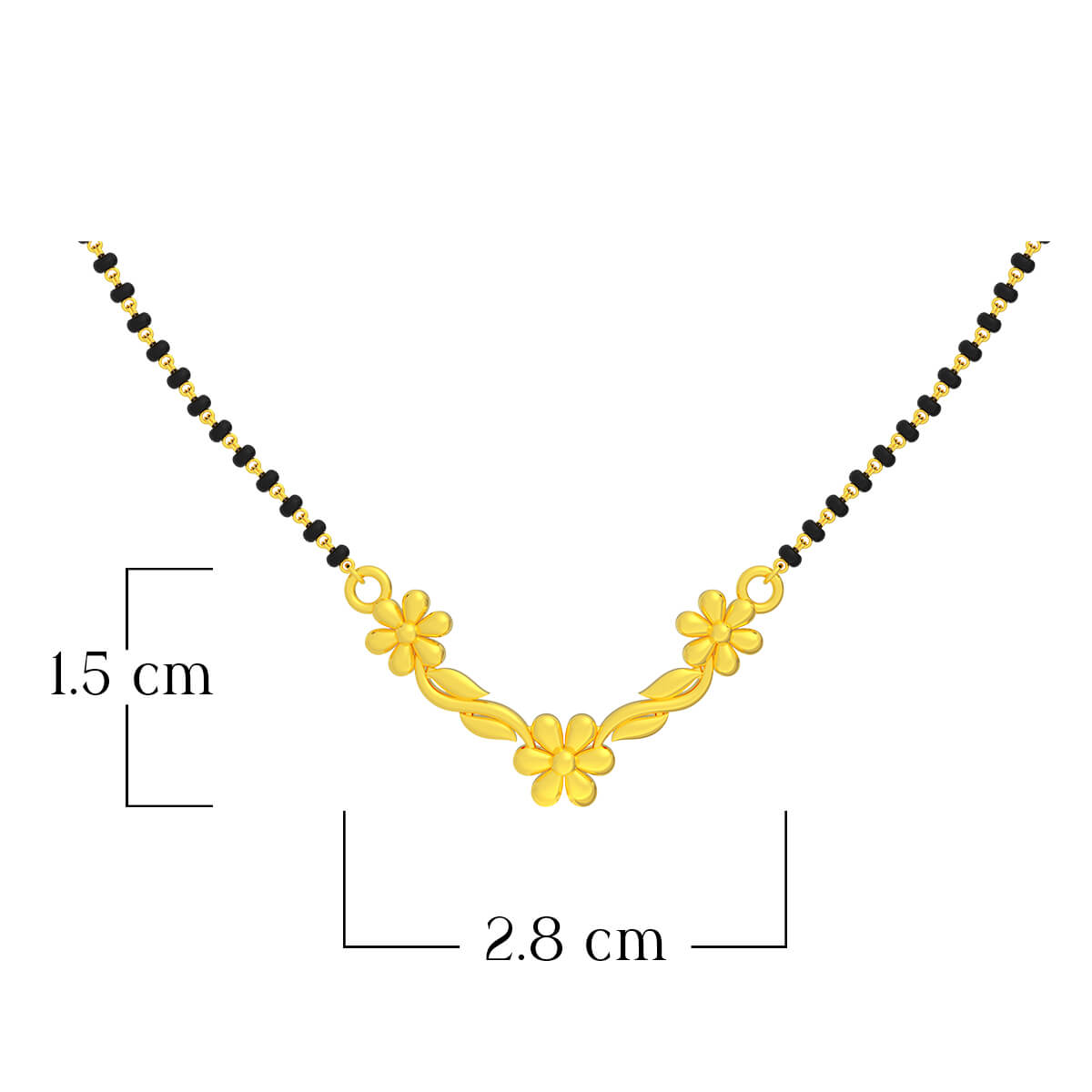 Blossom Grace 22K Gold Mangalsutra Pendant