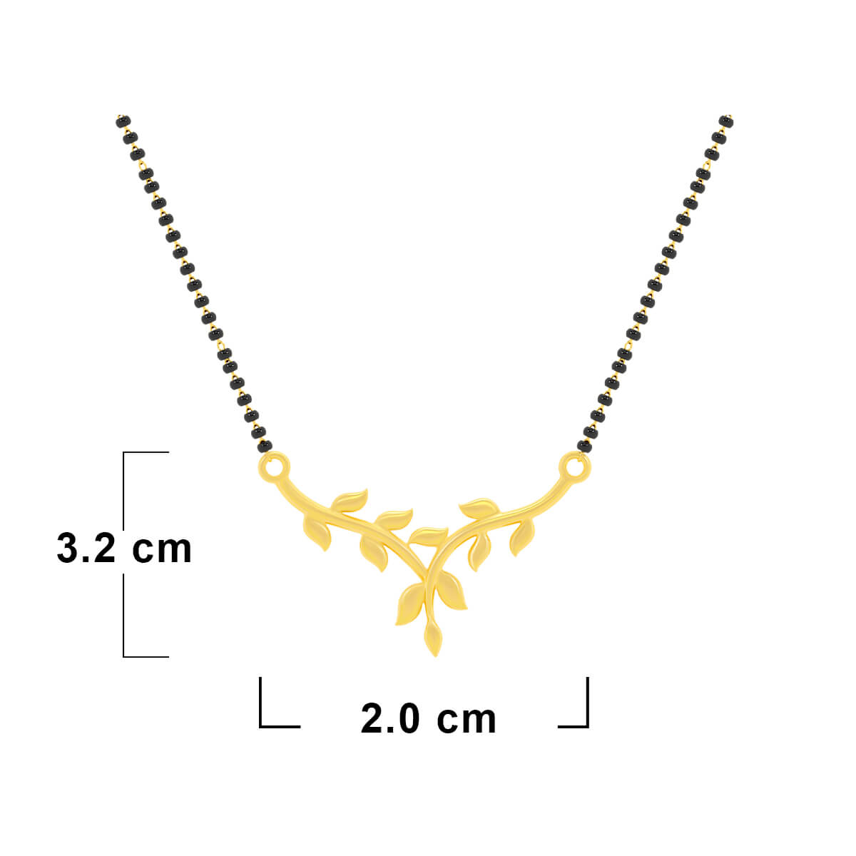 Gleaming 22K Golden Vine Mangalsutra Pendant
