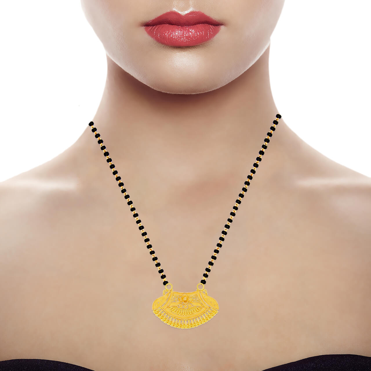 Floral Grace Gold Mangalsutra Pendant 22K
