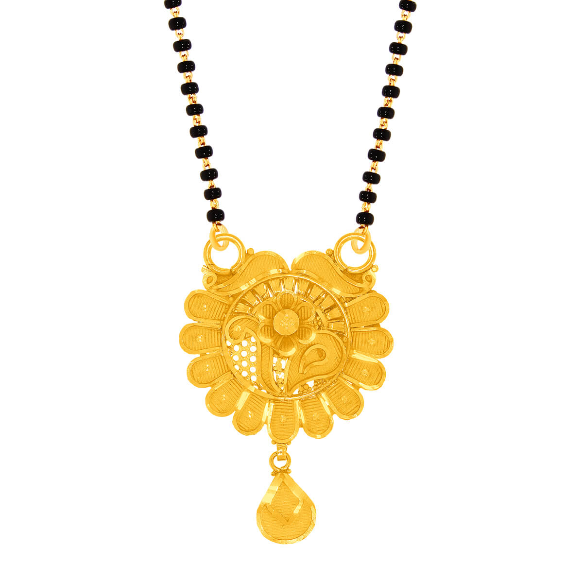 Charming Gold Blossom 22K Mangalsutra Pendant