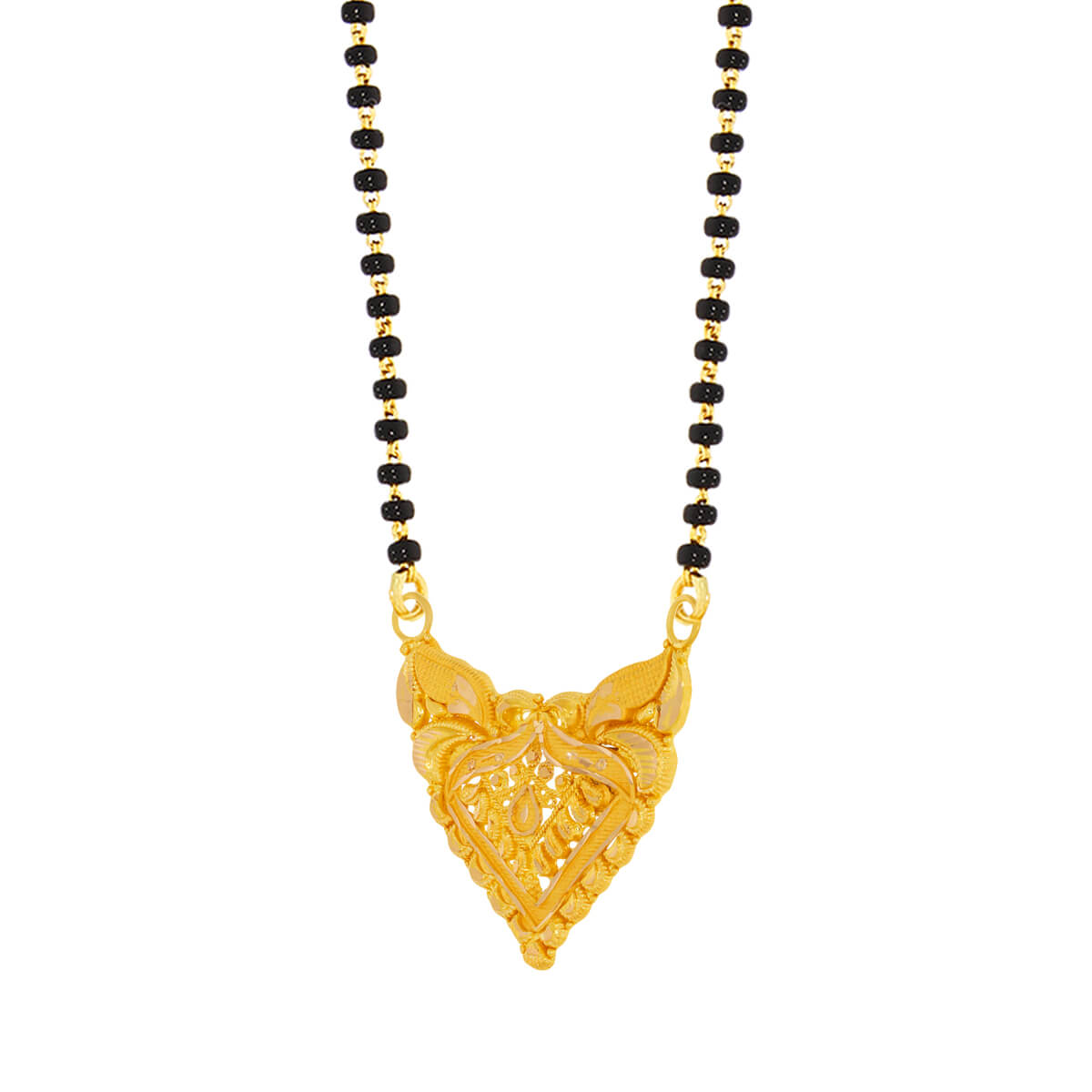22K Graceful Paisley Motif Gold Mangalsutra Pendant