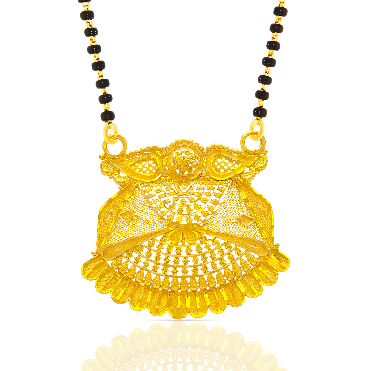Exquisite Mesh 22K Gold Mangalsutra Pendant