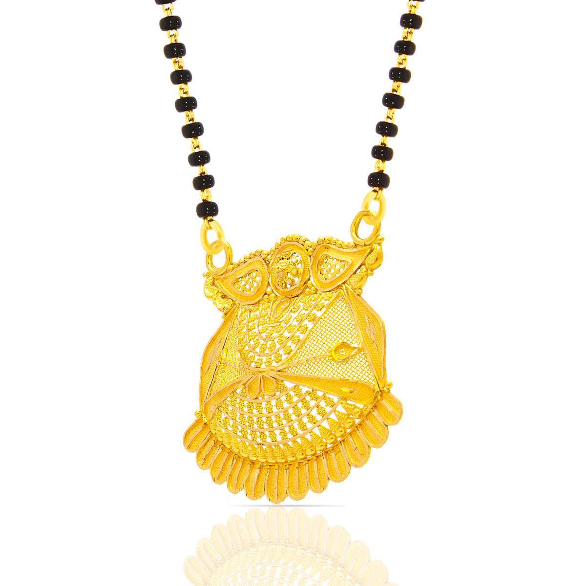 Exquisite Mesh 22K Gold Mangalsutra Pendant