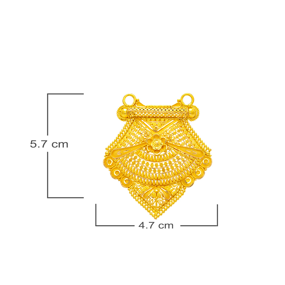 Riveting Blooming Mesh 22K Gold Mangalsutra Pendant