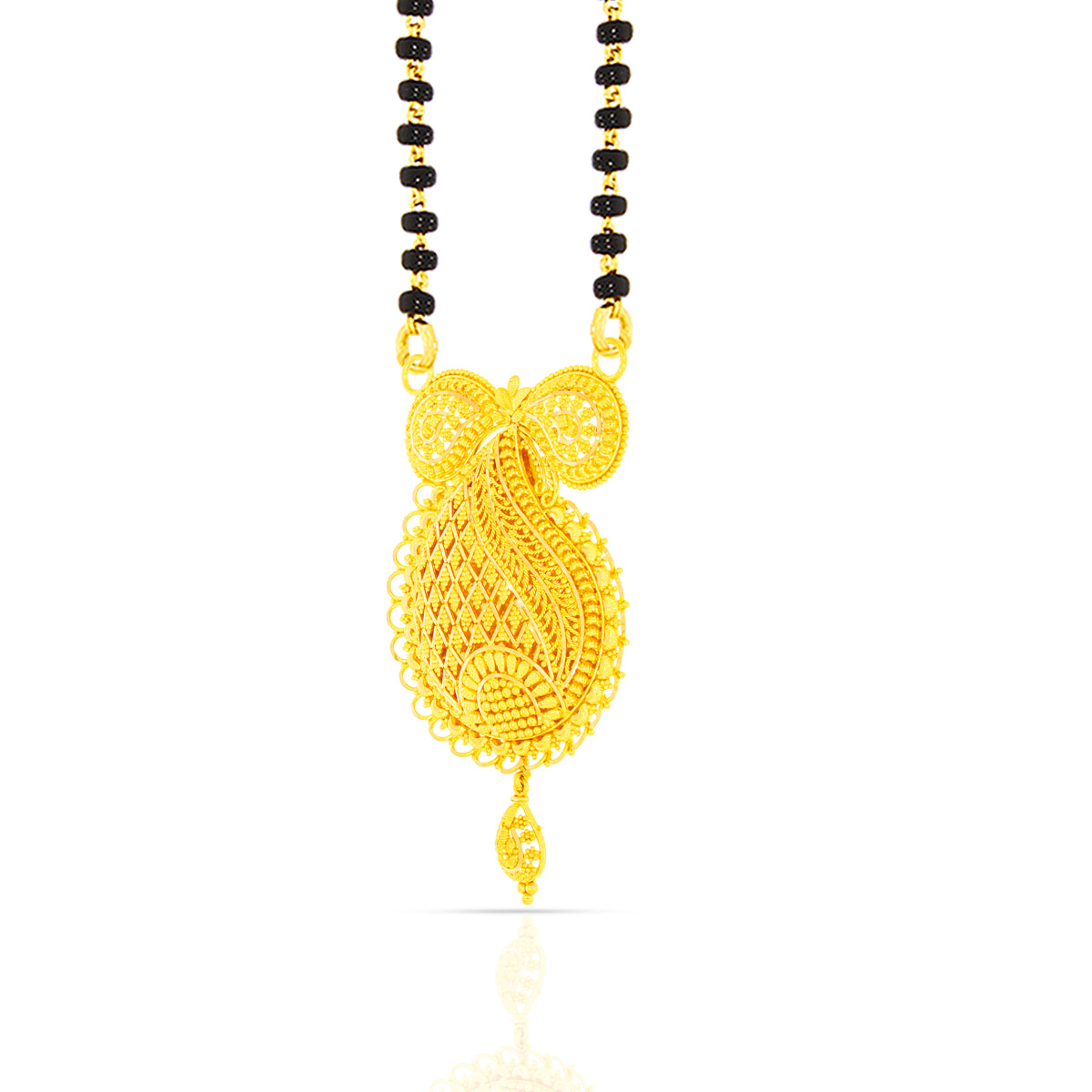 Luxuriant Paisley 22K Gold Mangalsutra Pendant