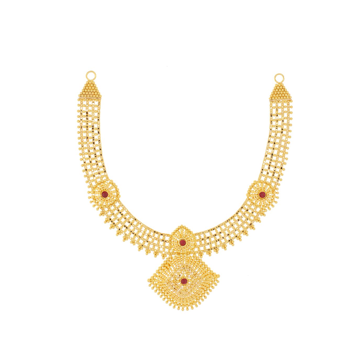 Vintage Cuboid Elegance Gold Short Necklace
