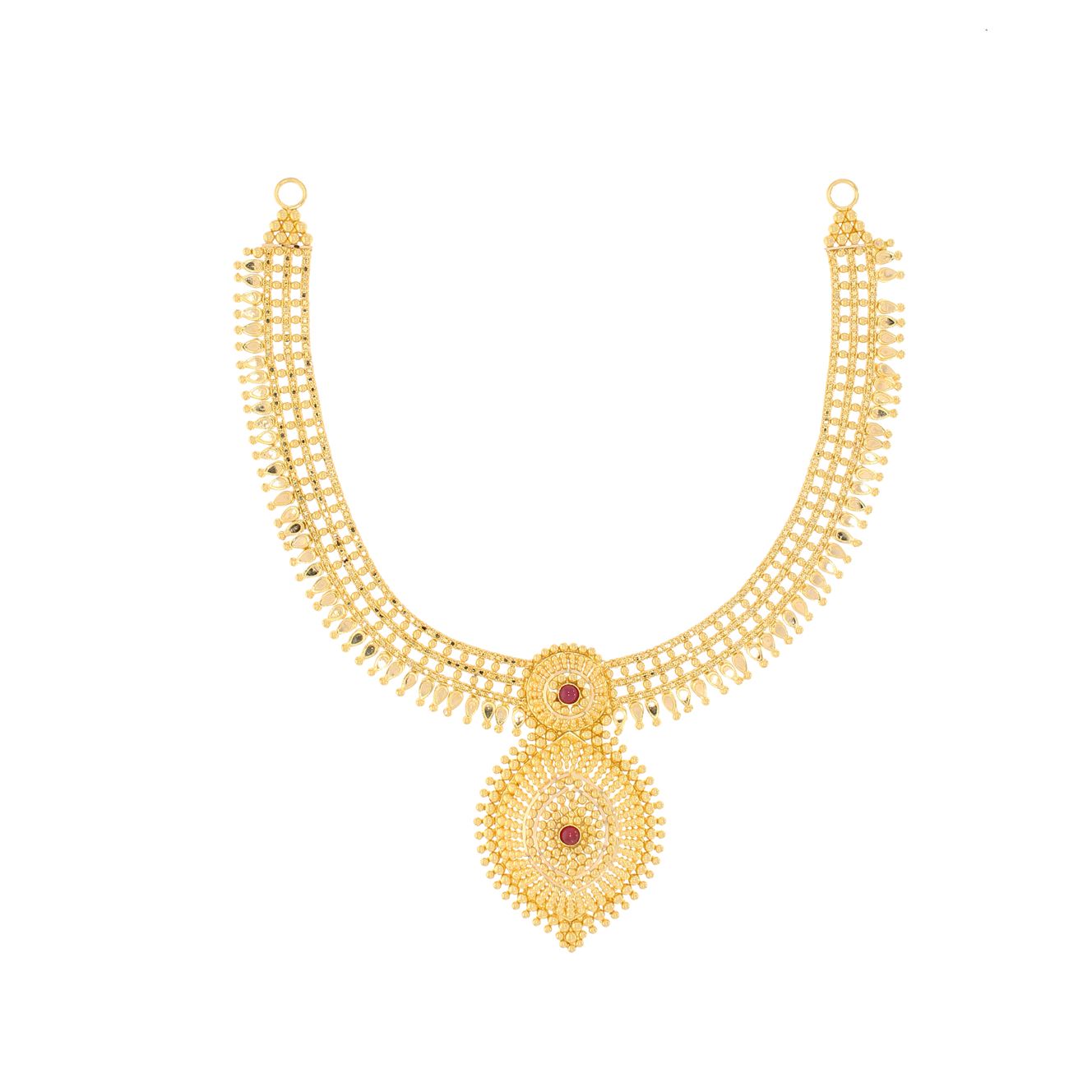 Vintage Paisley Shine Gold Short Necklace