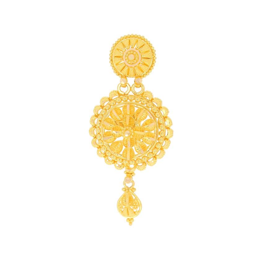 Glamorous Bloom Long Gold Necklace