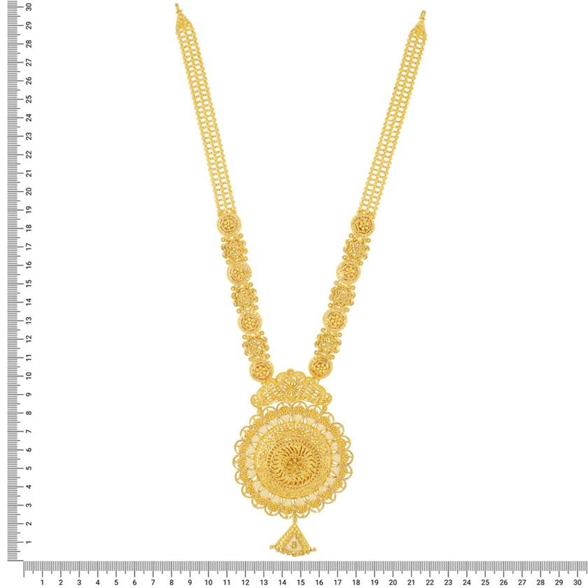Glamorous Blossom Long Gold Necklace