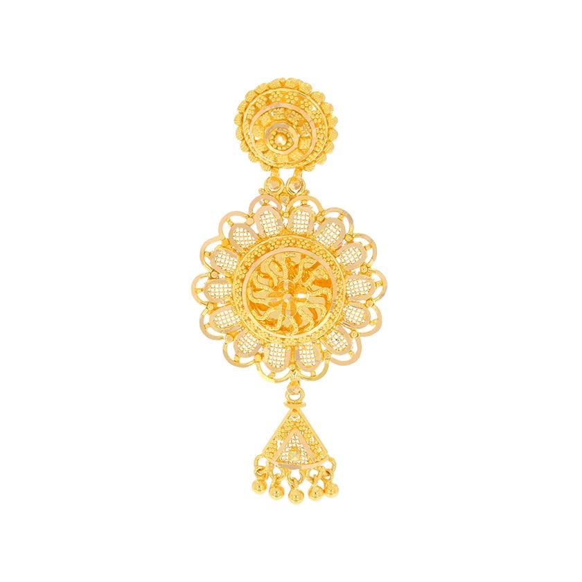 Glamorous Blossom Long Gold Necklace