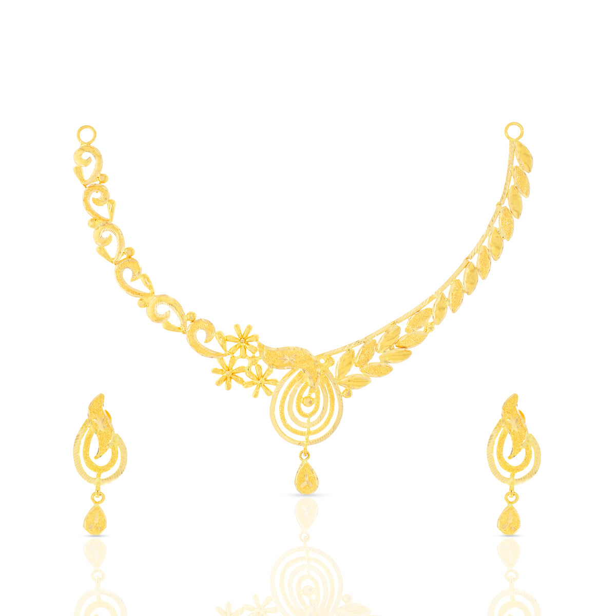 Paisley Radiance Gold Short Necklace