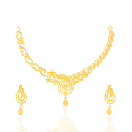 Paisley Radiance Gold Short Necklace