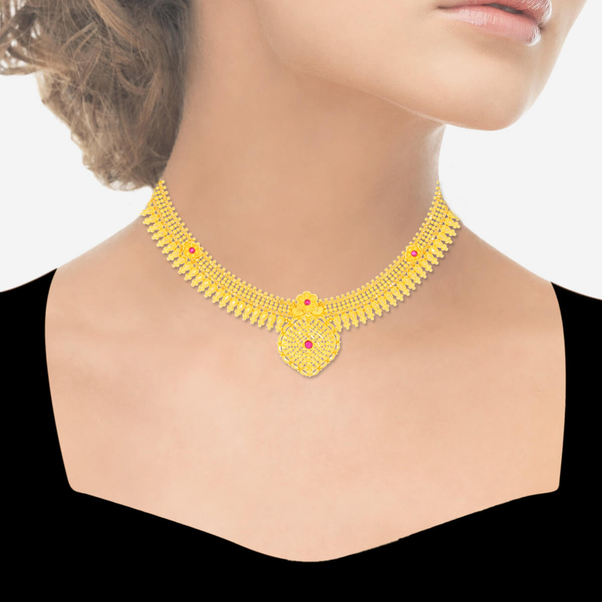 Refined Classic Gleam Gold Short Necklace