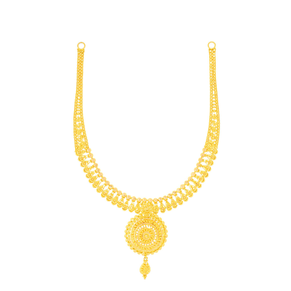 Refined Floral Gleam Gold Short Necklace