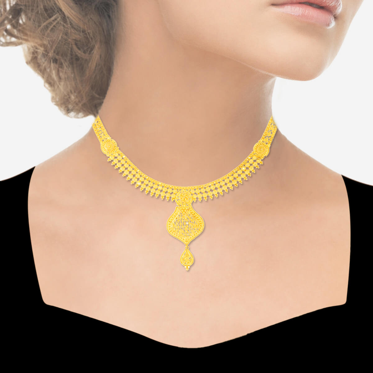 Subtle Elegance Gold Short Necklace