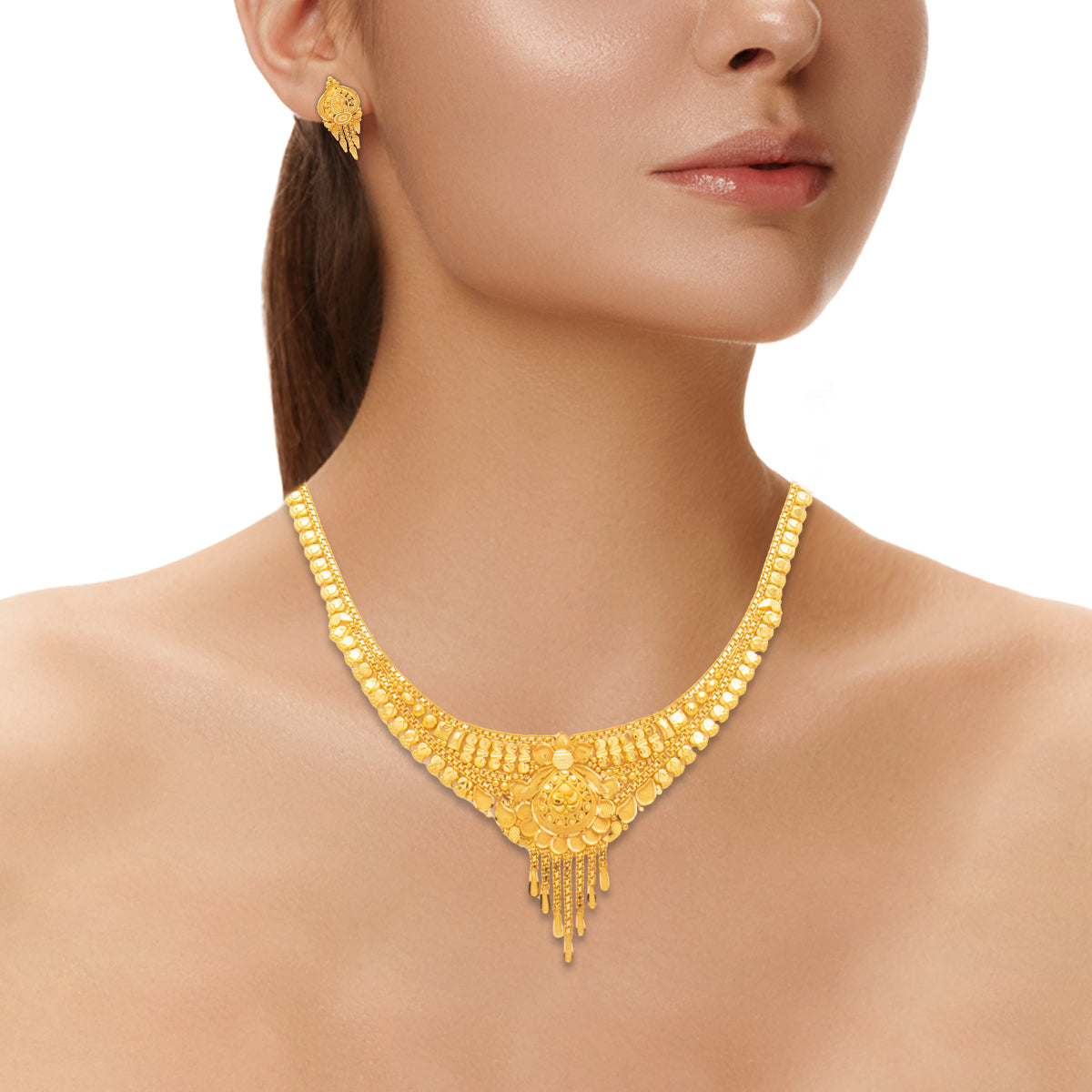 Vintage Glow Gold Short Necklace