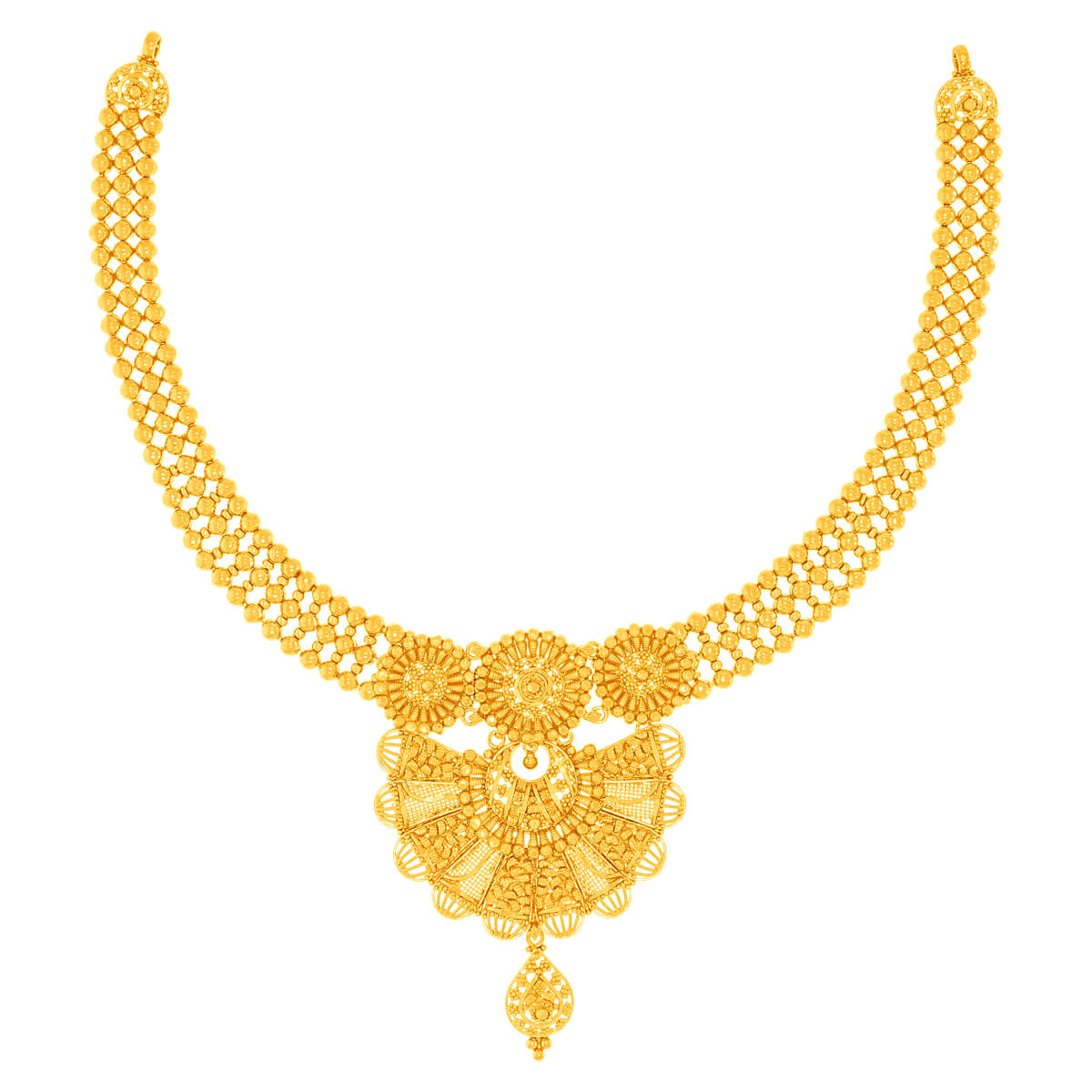 Glamorous Blossom Gold Short Necklace