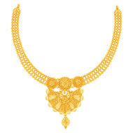Glamorous Blossom Gold Short Necklace