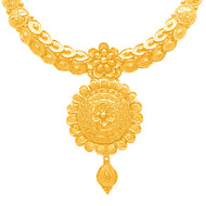 Majestic Blossom Gold Short Necklace