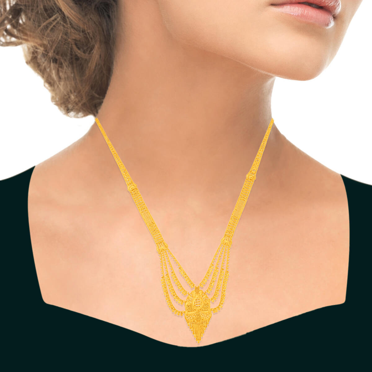 Marvelous Elegance Long Gold Necklace