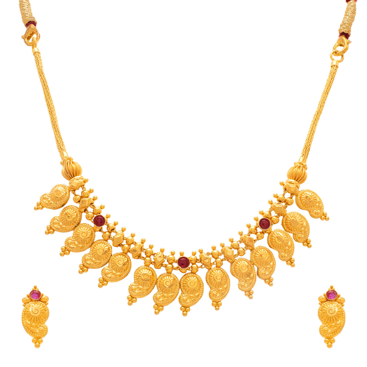 Luminous Paisley Gold Short Necklace