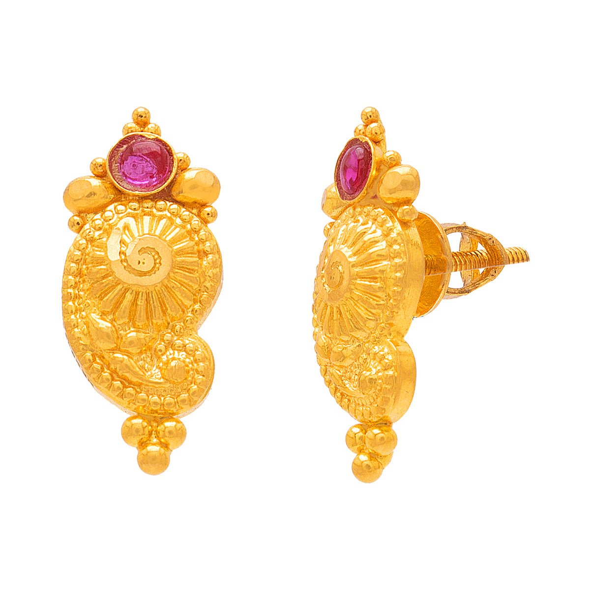 Luminous Paisley Gold Short Necklace