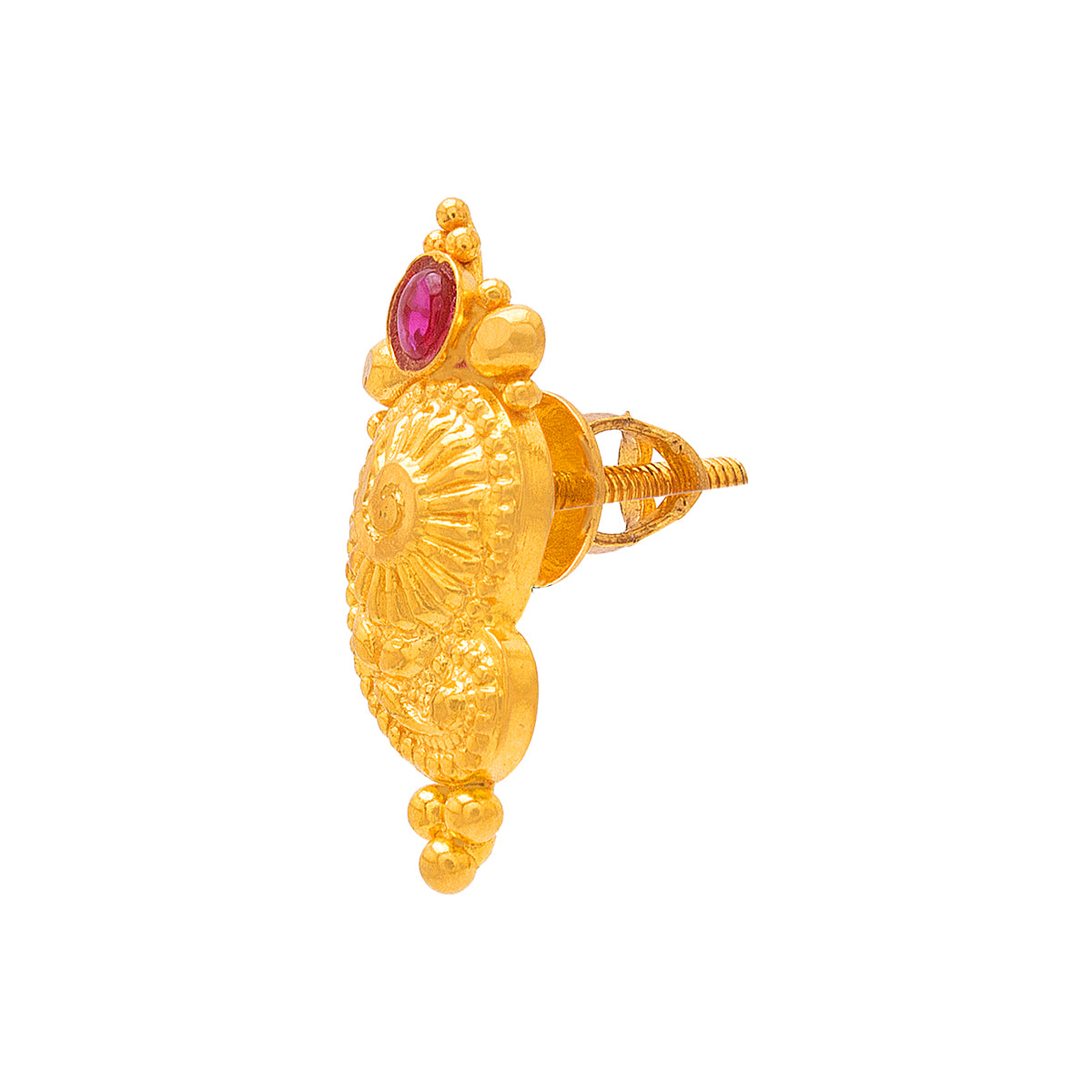 Luminous Paisley Gold Short Necklace and Earrings