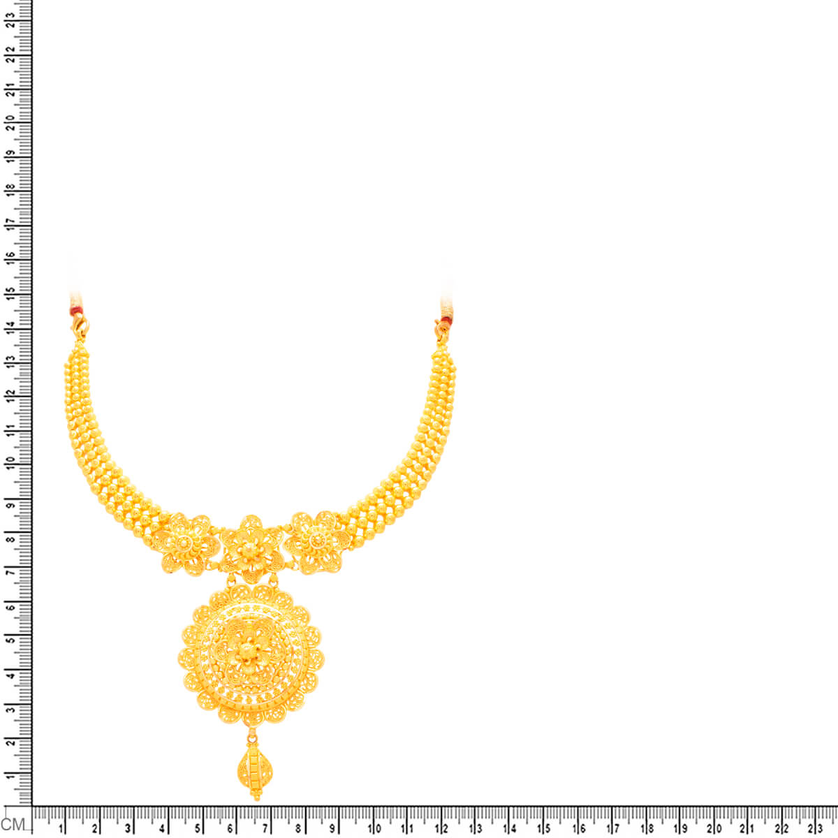 Grandeur Blossom Charm Gold Short Necklace