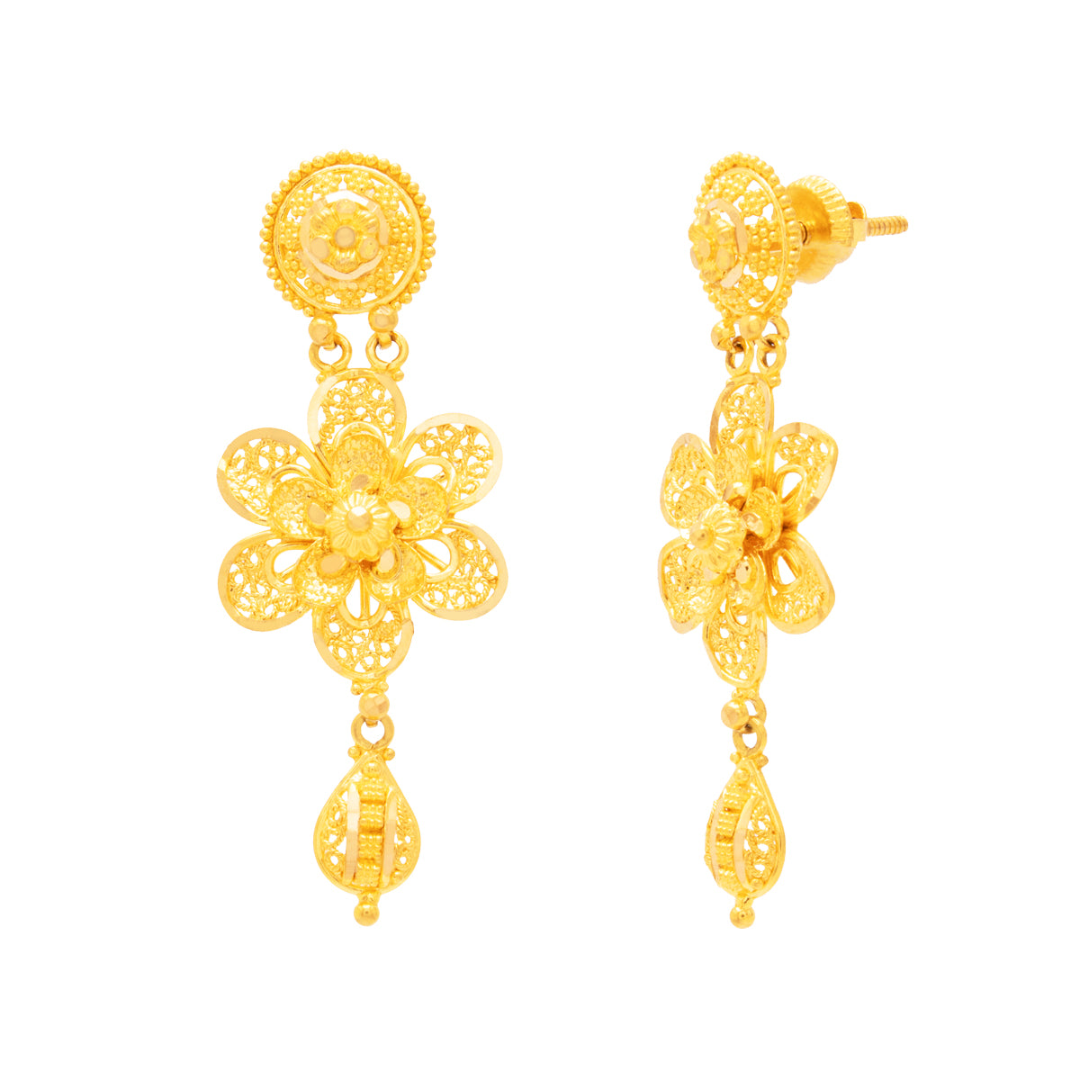 Grandeur Blossom Charm Gold Short Necklace