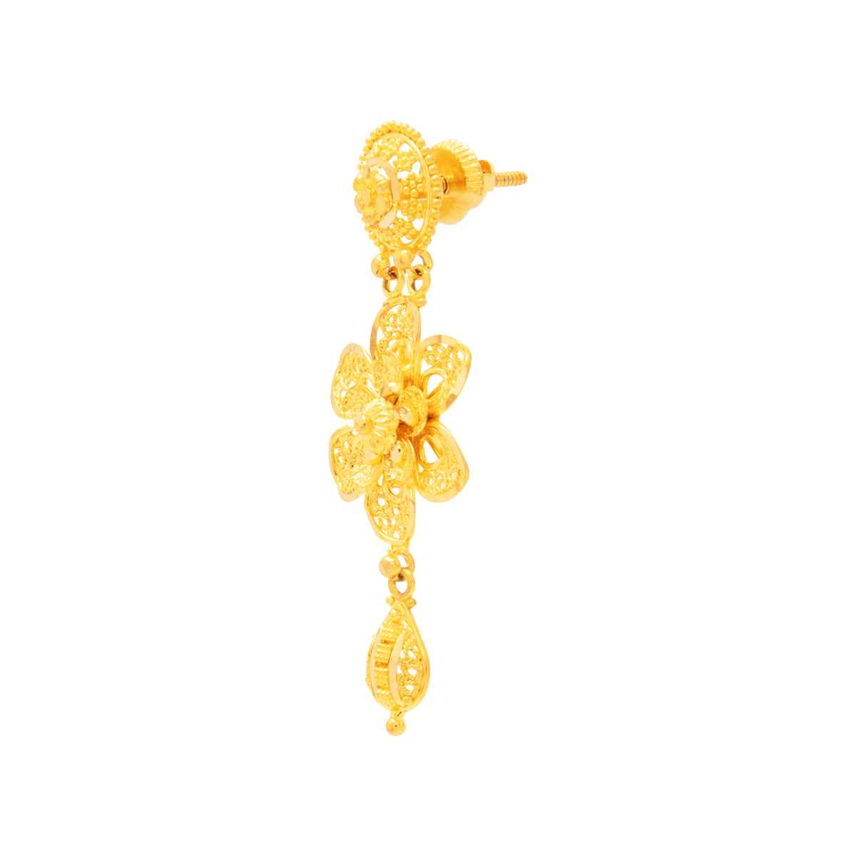 Grandeur Blossom Charm Gold Short Necklace