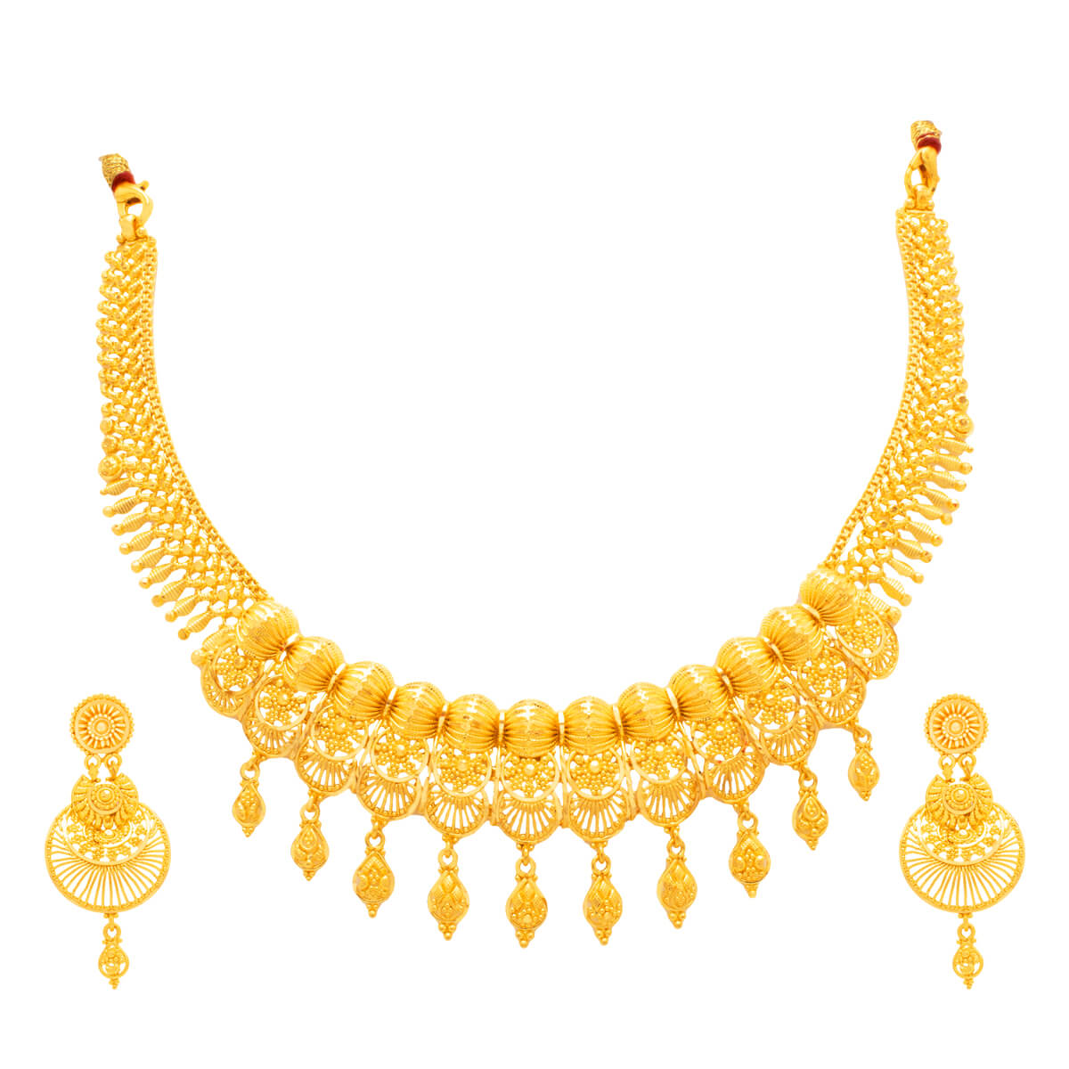 Splendid Elegance Gold Short Necklace_GNKD22001858_GERD23001890