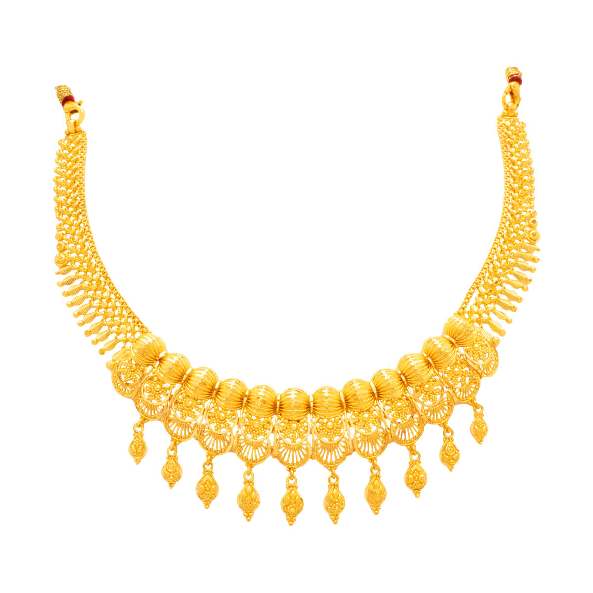 Splendid Elegance Gold Short Necklace_GNKD22001858_GERD23001890