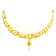 Modern Swirl Gold Short Necklace