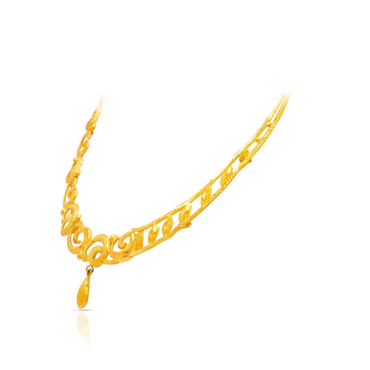 Modern Swirl Gold Short Necklace