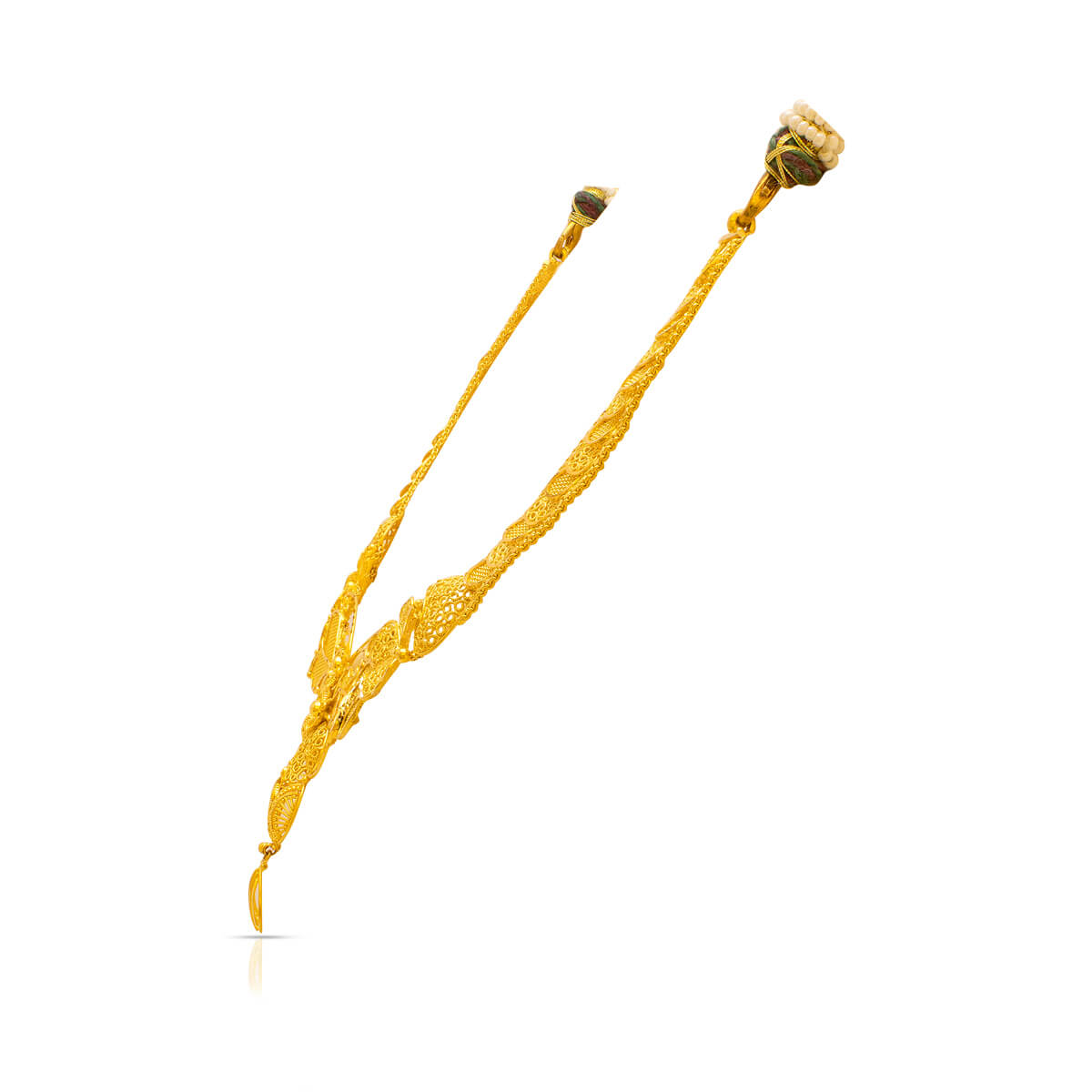 Gold Short Necklace with Marvelous Bloom