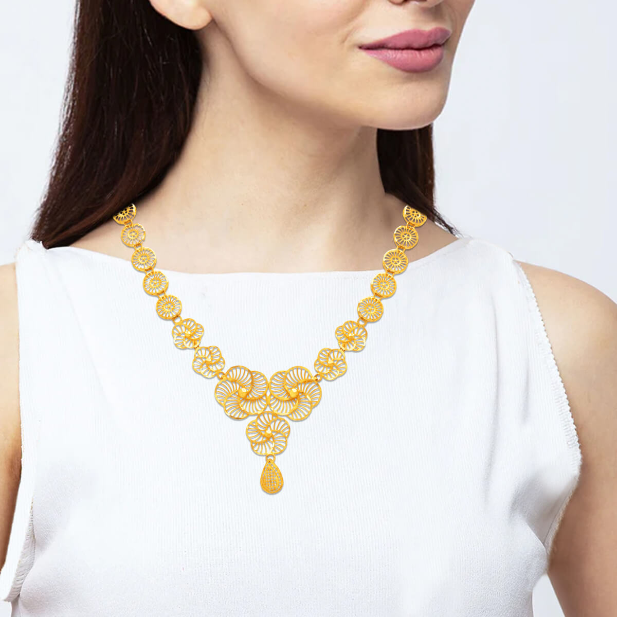 Luminous Blossom Gold Short Necklace