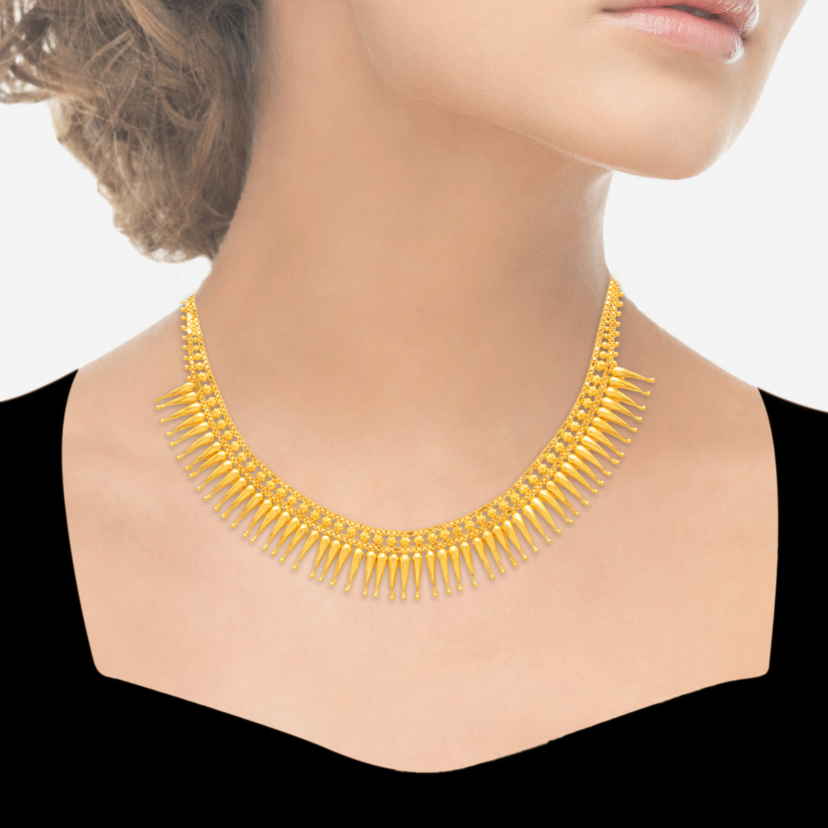 Sophisticated Gleam Gold Short Necklace