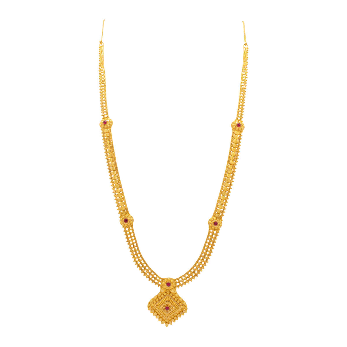 Bold Charm Long Gold Necklace