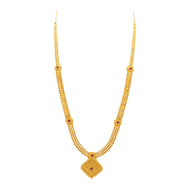 Bold Charm Long Gold Necklace
