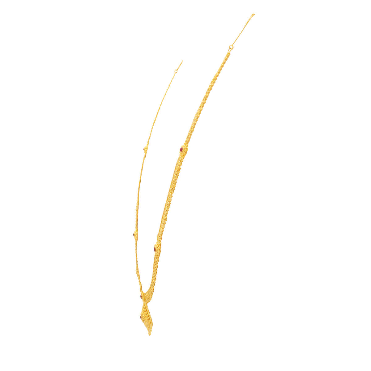 Bold Charm Long Gold Necklace