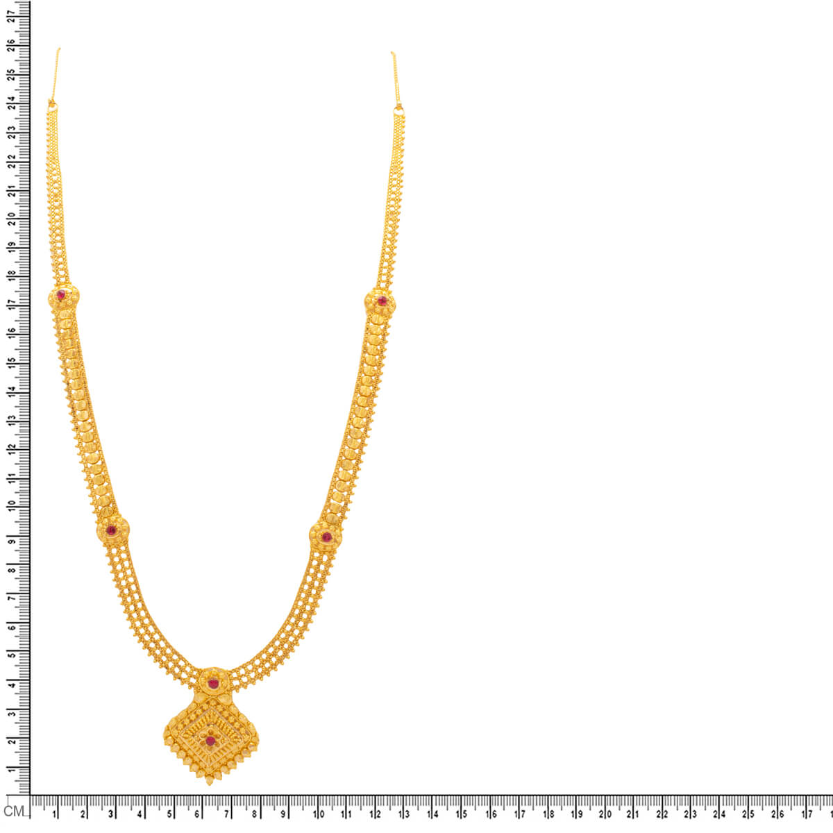 Bold Charm Long Gold Necklace