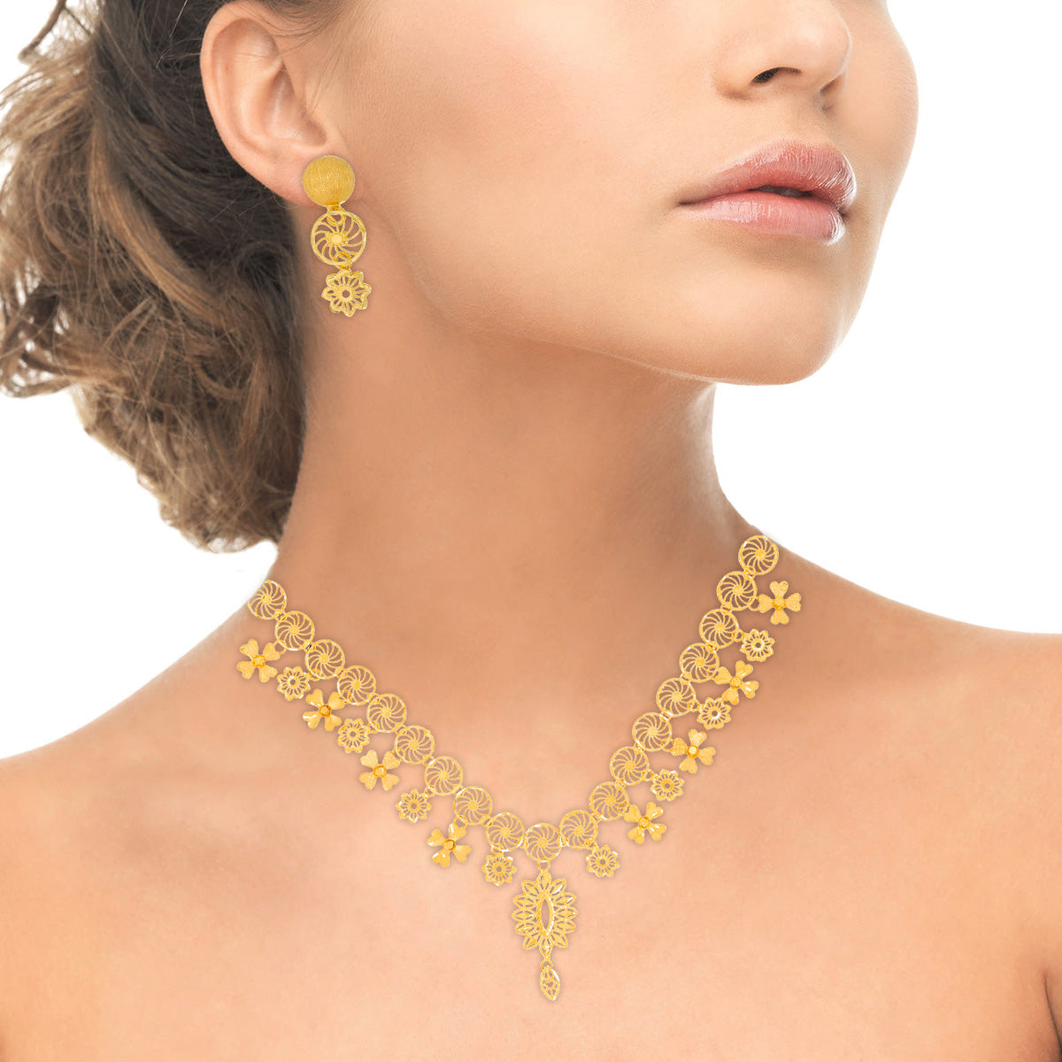Wedding Blossoms Gold Necklace
